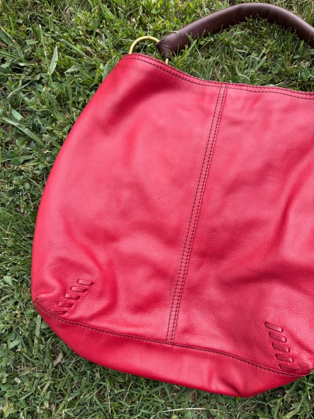 Lucky brand - Whipstitch Red hobo purse - Picture 3 of 16